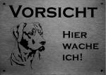 Edelstahl Warnschild Rhodesian Ridgeback VORSICHT Hier wache ich!